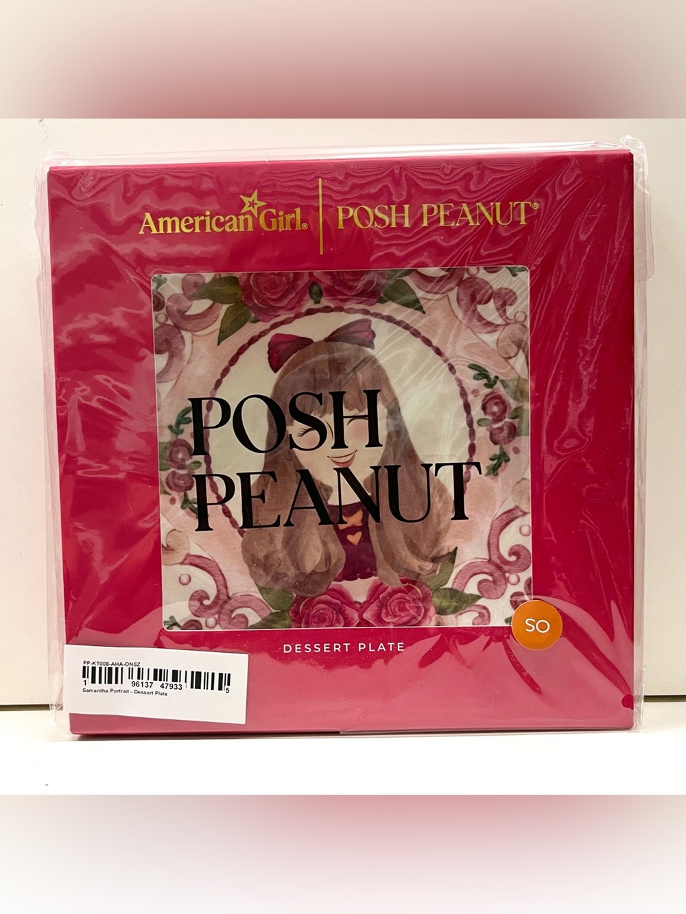 NIB Special  Edition Collectible Posh Peanut American Girl Samantha dessert plat